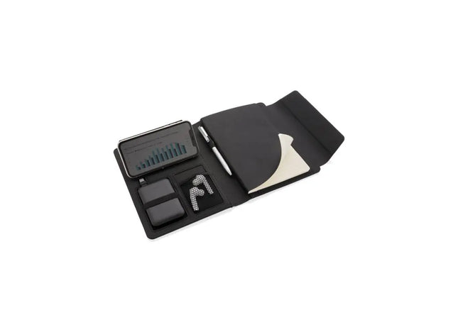 Fiko A5 Wireless Charging Portfolio mit Powerbank - schwarz - Businessmappe, Konferenzmappe, Aktenmappe TK Gruppe® Grosshandel 