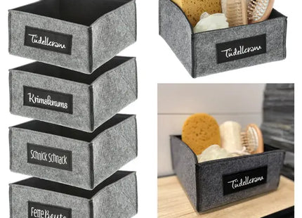 Filz Aufbewahrungskorb mit Spruch – Stilvoller Filz-Organizer | Dekorativer Korb mit Aufdruck TK Gruppe® Grosshandel 