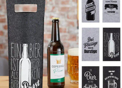 Filz Bierflaschentasche, 6er Träger, Robust & Stilvoll, Perfekt für Craft-Biere TK Gruppe® Grosshandel 