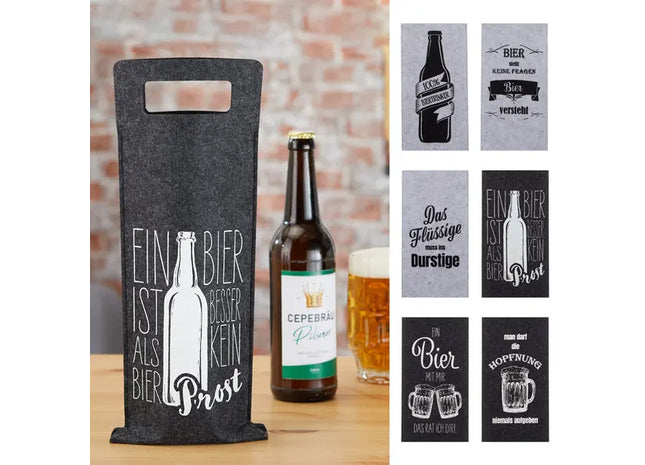 Filz Bierflaschentasche, 6er Träger, Robust & Stilvoll, Perfekt für Craft-Biere TK Gruppe® Grosshandel 