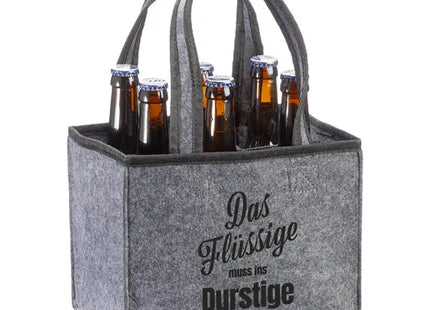 Filz Flaschenträger 'Das Flüssige muss...' – Praktisch & Stilvoll TK Gruppe® Grosshandel 
