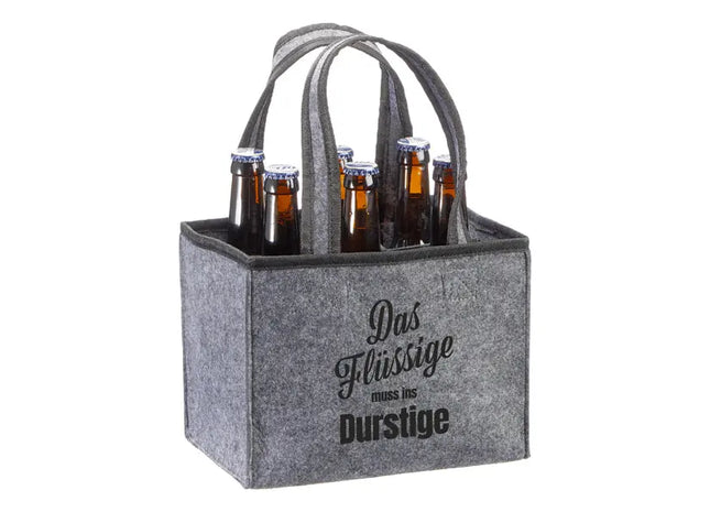 Filz Flaschenträger 'Das Flüssige muss...' – Praktisch & Stilvoll TK Gruppe® Grosshandel 