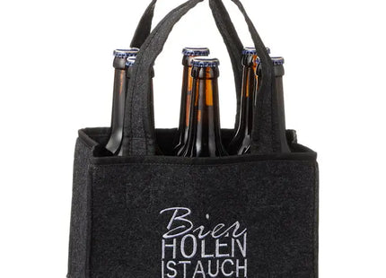 Filz Flaschenträger für Bier, Umweltfreundliche Getränkehalterung, 100 Zeichen TK Gruppe® Grosshandel 