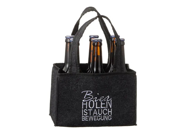 Filz Flaschenträger für Bier, Umweltfreundliche Getränkehalterung, 100 Zeichen TK Gruppe® Grosshandel 