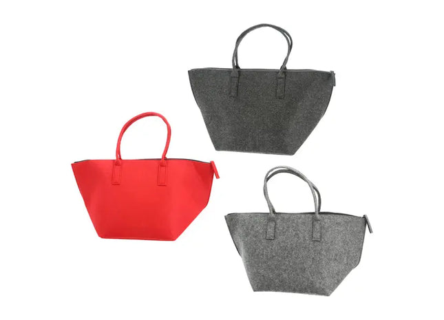 Filz Handtasche 54x30x26,5cm, 3er-Set – Stilvolle Filz Tragetaschen | Strapazierfähige Filz Umhängetaschen TK Gruppe® Grosshandel 
