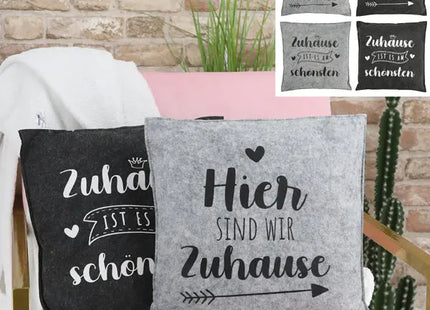Filz-Kissen für Zuhause, 4er-Set, ca. 38x38cm - Gemütliche Wohnraumdekoration TK Gruppe® Grosshandel 