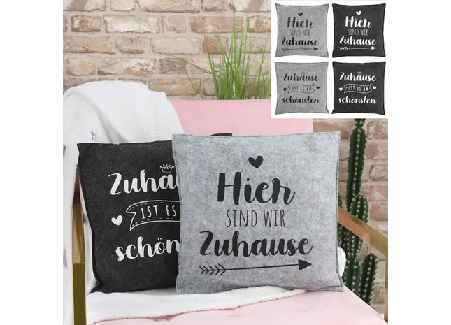 Filz-Kissen für Zuhause, 4er-Set, ca. 38x38cm - Gemütliche Wohnraumdekoration TK Gruppe® Grosshandel 