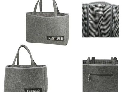 Filz-Markttaschen, 2er-Set - Robuste Einkaufstaschen 45x33cm TK Gruppe® Grosshandel 