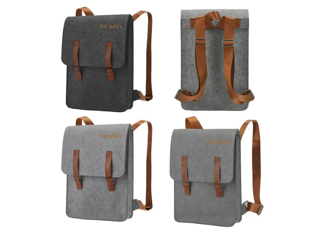 Filz-Rucksack im 4er-Set - Robust und Modern 27,5x36cm TK Gruppe® Grosshandel 