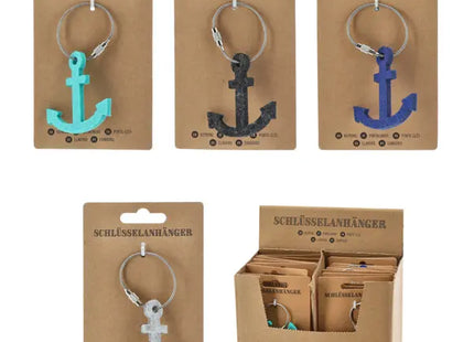 Filz-Schlüsselanhänger Anker, 4er-Set – Maritime Charme-Accessoires TK Gruppe® Grosshandel 