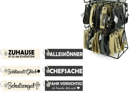 Filz Schlüsselanhänger, 14x3cm, 2 Farben, 6 inspirierende Sprüche TK Gruppe® Grosshandel 