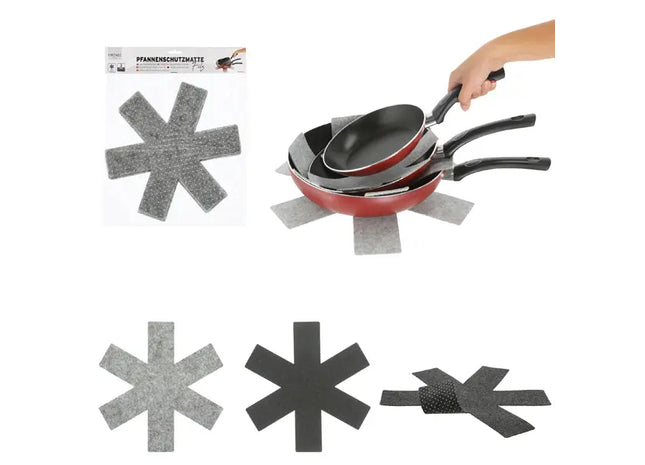 Filz-Schutzmatte für Pfannen, 3er-Set - Rund, Durchmesser 26cm TK Gruppe® Grosshandel 