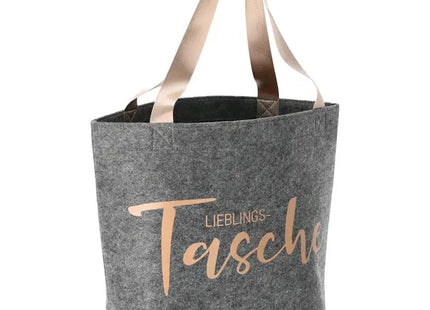 Filz Shopper Lieblingstasche, Große Einkaufstasche, ca. 49x38cm, Stilvoll & Robust TK Gruppe® Grosshandel 