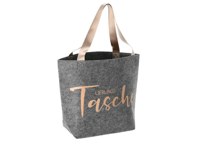 Filz Shopper Lieblingstasche, Große Einkaufstasche, ca. 49x38cm, Stilvoll & Robust TK Gruppe® Grosshandel 