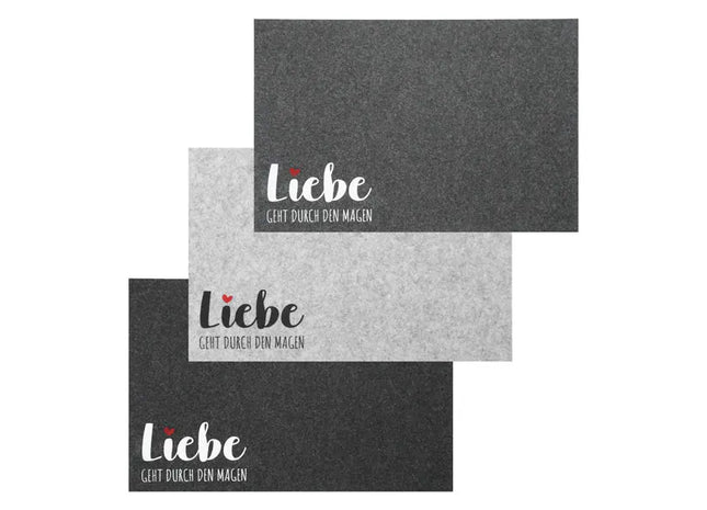 Filz-Tischset Liebe - Sortierte Designs, 3er Pack, 45x30cm, Dekorative und Robuste Tischunterlagen TK Gruppe® Grosshandel 