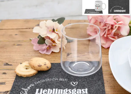 Filz-Untersetzer - 'Lieblingsgast' Design, 4er Pack, 18x13cm, Robuste Tischunterlagen TK Gruppe® Grosshandel 