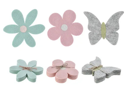 Filz-Untersetzer mit Motiven, 4er-Set - Durchmesser ca. 13cm TK Gruppe® Grosshandel 