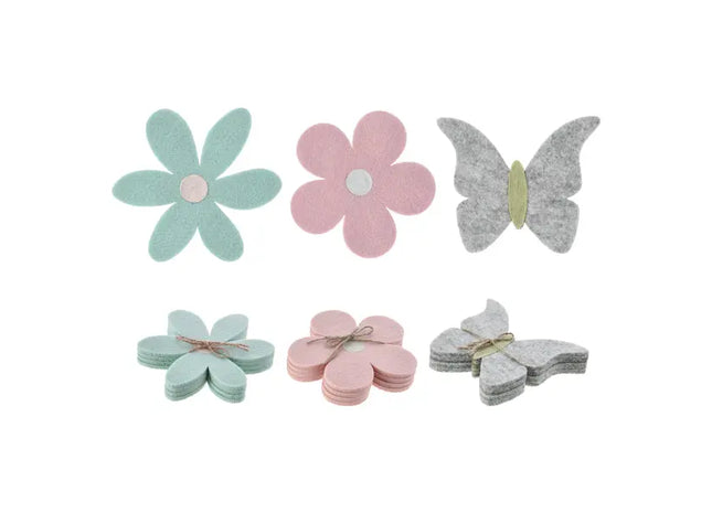 Filz-Untersetzer mit Motiven, 4er-Set - Durchmesser ca. 13cm TK Gruppe® Grosshandel 