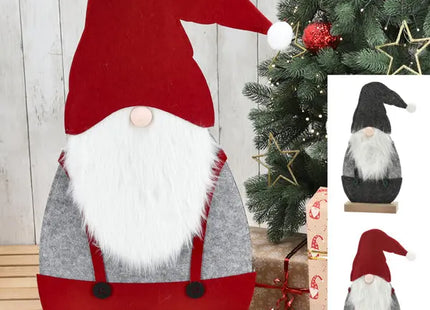 Filz-Wichtel auf Holzsockel, stehende Wichtel 80cm, Set mit 2, verspielte Heimdekoration TK Gruppe® Grosshandel 