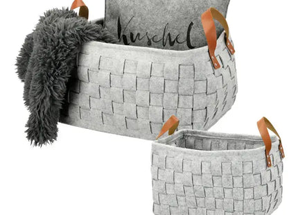 Filzkörbe, hellgrau, 2er Pack - Stilvoll organisieren! TK Gruppe® Grosshandel 