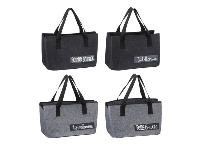 Filztaschen zur Aufbewahrung, 4er Set, Vielseitig, 38x26x26,5cm, Stilvoll & Robust TK Gruppe® Grosshandel 