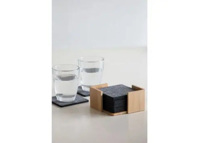 Filzuntersetzer ECO BASE in Braun-Grau - Stilvolle und nachhaltige Tischschoner TK Gruppe® Grosshandel 