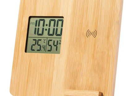 Fiory Wetterstation - Naturholz Thermometer, Hygrometer und Uhr für Innenbereiche TK Gruppe® Grosshandel 