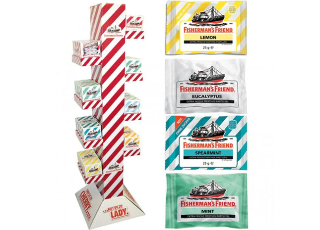 Fisherman's Friend Sortiment, 192er Display, 6 Verschiedene Geschmacksrichtungen, Großhandelspackung TK Gruppe® Grosshandel 