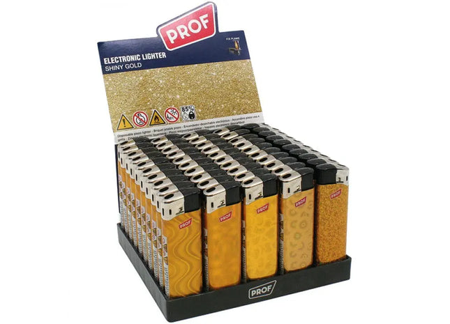 Fixflame Elektronikfeuerzeug in glänzendem Gold, inklusive Display TK Gruppe® Grosshandel 