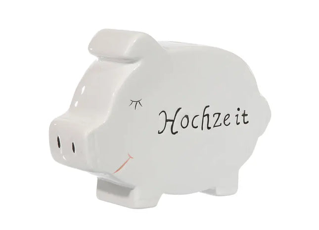Flaches Hochzeits-Sparschwein, ca. 15cm – Ideales Geschenk für Paare TK Gruppe® Grosshandel 