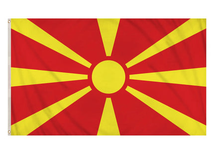 Flagge der Republik Mazedonien – 5 Fuß x 3 Fuß, Nationalflagge aus strapazierfähigem Polyester mit lebendigen Farben TK Gruppe® Grosshandel 