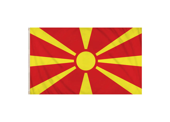 Flagge der Republik Mazedonien – 5 Fuß x 3 Fuß, Nationalflagge aus strapazierfähigem Polyester mit lebendigen Farben TK Gruppe® Grosshandel 