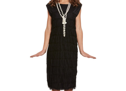 Flapper-Kostüm Für Mädchen, Schwarz, Medium, Ideal Für 7-9 Jahre, 1920Er Jahre Verkleidung TK Gruppe® Grosshandel 