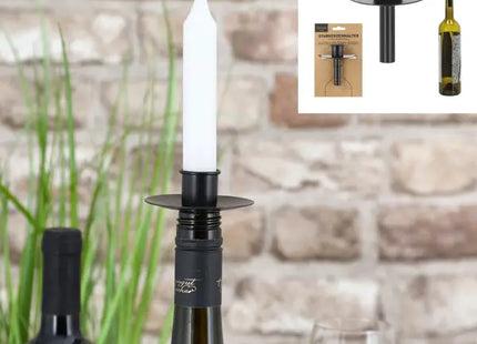 Flaschenförmiger Kerzenständer: Schwarz, ca. 8cmH - SEO-optimierte Auflistung für verbesserte Sichtbarkeit TK Gruppe® Grosshandel 