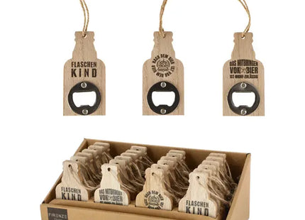Flaschenöffner aus Holz, 3er-Set, ca. 10 cm hoch – Kompakte Öffner | Rustikal, langlebig TK Gruppe® Grosshandel 