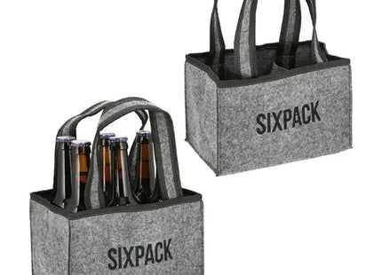 Flaschenträger Filz Sixpack – Stilvoller Getränkehalter | Strapazierfähiger Filz-Sechserträger TK Gruppe® Grosshandel 