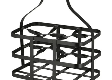 Flaschenträger Metall, schwarz – Moderner Getränketräger | Metall-Weinhalter TK Gruppe® Grosshandel 