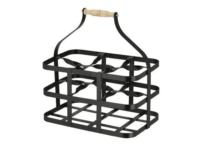 Flaschenträger Metall, schwarz – Moderner Getränketräger | Metall-Weinhalter TK Gruppe® Grosshandel 