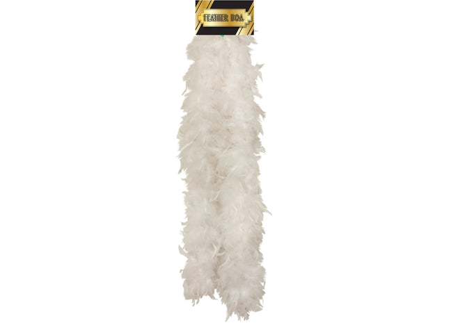 Flauschige Weiße Federboa 150 cm – Kostümzubehör, Karneval, Fasching, Party TK Gruppe® Grosshandel 