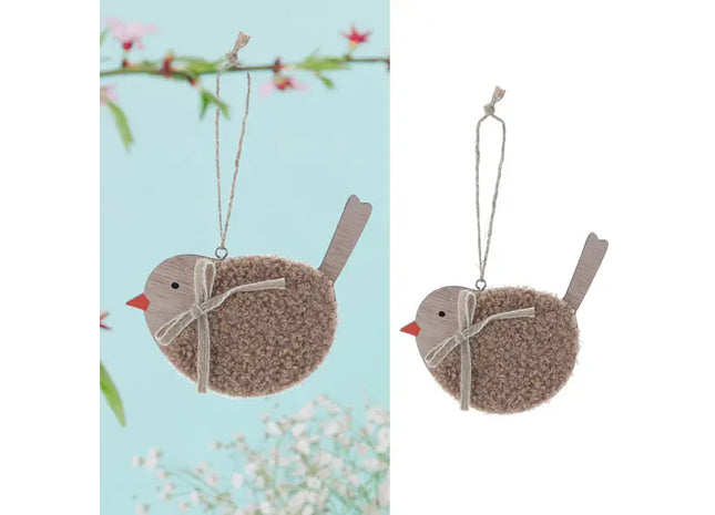 Flauschiger Vogel-Anhänger, Weiche Textur, Ca. 10x13 cm TK Gruppe® Grosshandel 