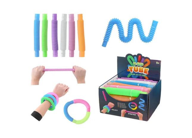Flexible Pop Tubes, Set of 6, Each 20cm – Extendable Fun Tubes TK Gruppe® Grosshandel 