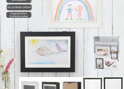 Flexibler Bilderrahmen, aufklappbar, für 50 DINA4 Bilder - Doppelseitige Präsentation TK Gruppe® Grosshandel 