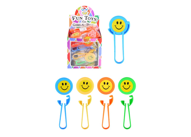 Fliegende Scheibe mit Smiley, 9,5 cm, Verschiedene Farben - Spaß & Spielzeug TK Gruppe® Grosshandel 