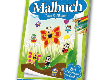 Flora & Fauna Malerlebnis: Ausmalbuch mit Tier- und Blumenmotiven TK Gruppe® Grosshandel 