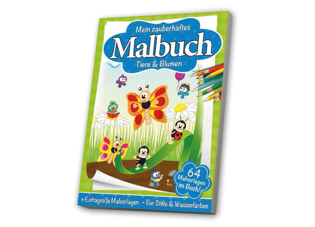 Flora & Fauna Malerlebnis: Ausmalbuch mit Tier- und Blumenmotiven TK Gruppe® Grosshandel 