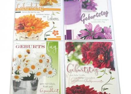 Floral Greeting Card 17x11.5 cm with Inspirational Quote for Birthday TK Gruppe® Grosshandel 