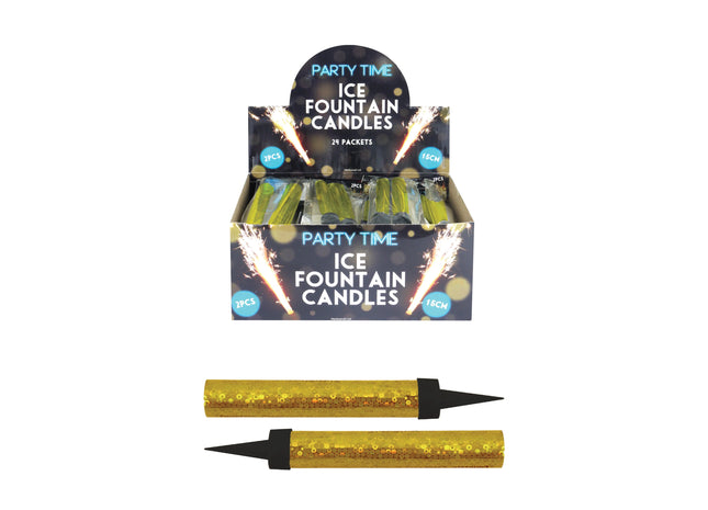 Fontäne Ice Gold Sparkling 15 cm mit Erdspieß - Goldregen Feuerwerk TK Gruppe® Grosshandel 