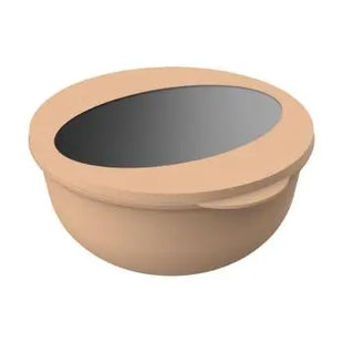 Food-Bowl ToGo Deluxe 1,0 l - Beständiges Braun - Transparent, Praktische Lösung für Unterwegs TK Gruppe® Grosshandel 