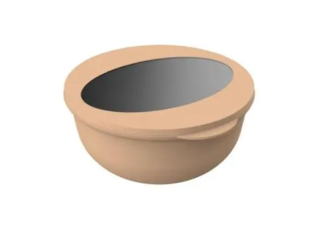 Food-Bowl ToGo Deluxe 1,0 l - Beständiges Braun - Transparent, Praktische Lösung für Unterwegs TK Gruppe® Grosshandel 
