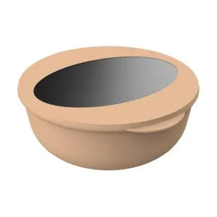 Food-Bowl ToGo Deluxe 2,2 l - Beständiges Braun - Transparent, Großzügige Lösung für Unterwegs TK Gruppe® Grosshandel 